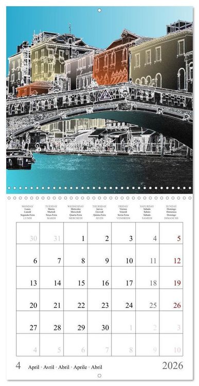 Produktbild: The city of bridges - Venice (Wall Calendar 2026 12 &times; 12 Inch) CALVENDO 12 Month Wall Calendar