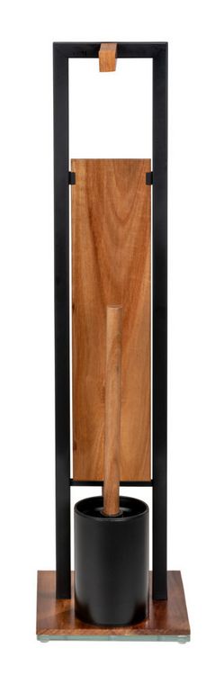 Produktbild: Stand WC-Garnitur Mod. Rivalta Acacia, Akazienholz und schwarz lackierter Stahl