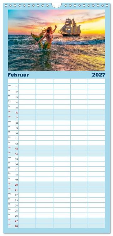 Produktbild: Familienplaner 2027 - Sirenen - die unheimliche Verlockung mit 5 Spalten (Wandkalender, 21 x 45 cm) CALVENDO