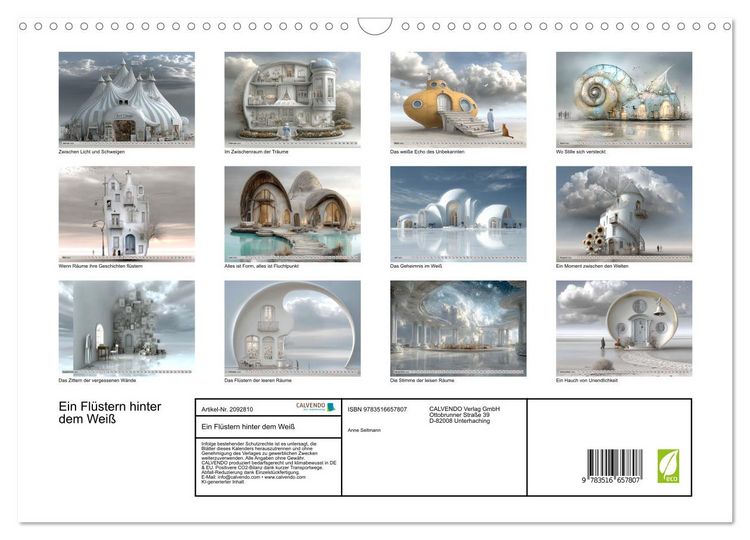 Produktbild: Ein Fl&uuml;stern hinter dem Wei&szlig; (Wandkalender 2026 DIN A3 quer), CALVENDO Monatskalender