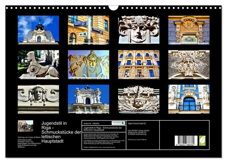 Produktbild: Jugendstil in Riga - Schmuckst&uuml;cke der lettischen Hauptstadt (Wandkalender 2026 DIN A3 quer), CALVENDO Monatskalender