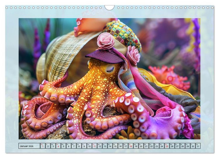 Produktbild: Tintenfisch Fashion. Coole Models zeigen die Trends (Wandkalender 2026 DIN A3 quer), CALVENDO Monatskalender