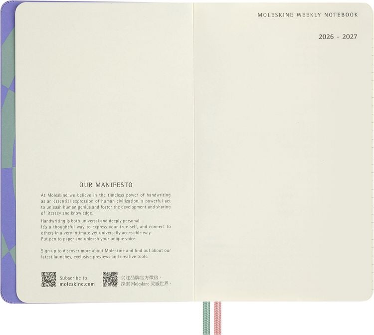 Produktbild: Moleskine Alice im Wunderland 18 Monate Wochen-Notizkalender 2026/2027, L/A5, 1 Wo = 1 Seite, fester Einband