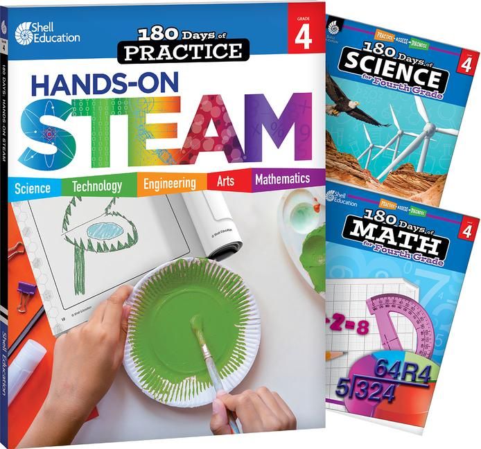 Produktbild: 180 Days(tm) Steam, Science, & Math Grade 4: 3-Book Set