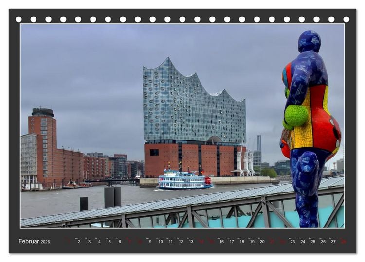 Produktbild: Wahrzeichen Elbphilharmonie (Tischkalender 2026 DIN A5 quer), CALVENDO Monatskalender