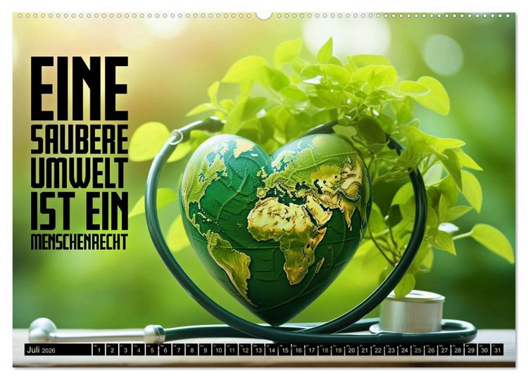 Produktbild: KLIMAWANDEL - Impressionen mit Spr&uuml;chen (hochwertiger Premium Wandkalender 2026 DIN A2 quer), Kunstdruck in Hochglanz