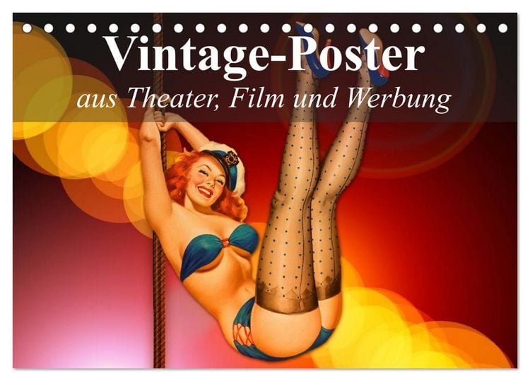 Produktbild: Vintage-Poster aus Theater, Film und Werbung (Tischkalender 2026 DIN A5 quer), CALVENDO Monatskalender