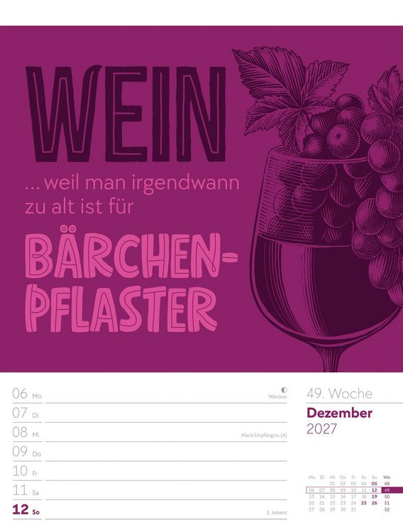 Produktbild: Klartext Spr&uuml;chekalender Wochenplaner 2027