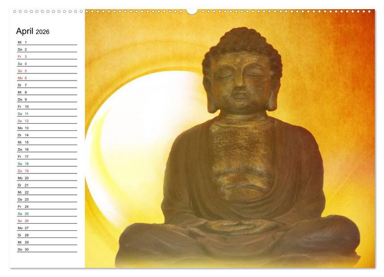 Produktbild: Buddha (hochwertiger Premium Wandkalender 2026 DIN A2 quer), Kunstdruck in Hochglanz