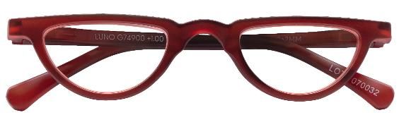 Produktbild: Brille. LUNO G74900 rot recyceltes Kunststoffmaterial mit Federscharnier und Etui, +2.00 dpt