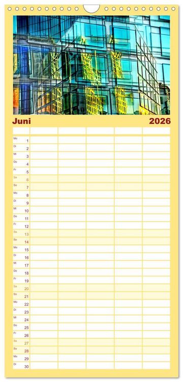 Produktbild: Familienplaner 2026 - Abstrakt mit 5 Spalten (Wandkalender, 21 x 45 cm) CALVENDO