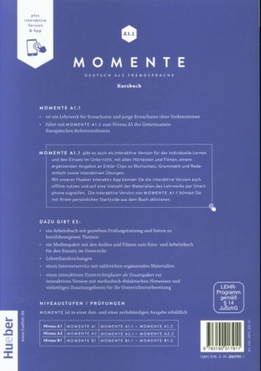 Produktbild: Momente A1.1. Kursbuch plus interaktive Version