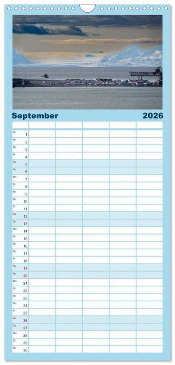 Produktbild: Familienplaner 2026 - Spitzbergen im Sommer mit 5 Spalten (Wandkalender, 21 x 45 cm) CALVENDO