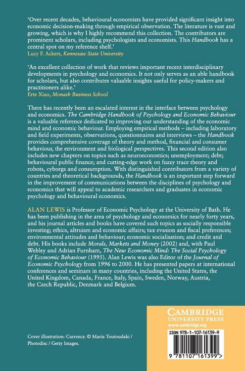 Produktbild: The Cambridge Handbook of Psychology and Economic Behaviour