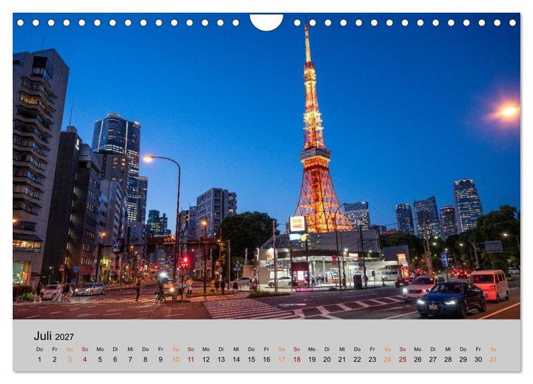 Produktbild: Tokio. Die faszinierende Metropole Japans (Wandkalender 2027 DIN A4 quer), CALVENDO Monatskalender