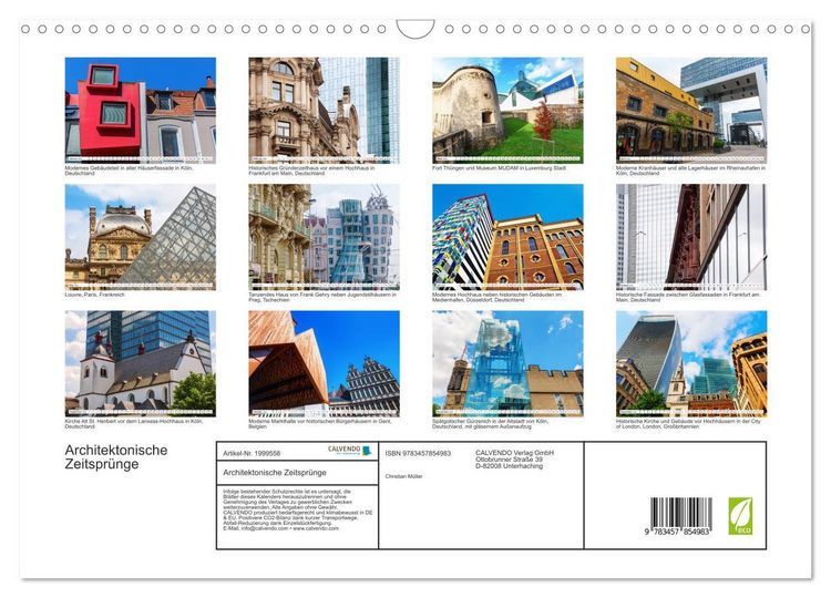 Produktbild: Architektonische Zeitspr&uuml;nge (Wandkalender 2026 DIN A3 quer), CALVENDO Monatskalender