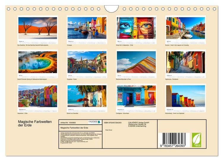 Produktbild: Magische Farbwelten der Erde (Wandkalender 2026 DIN A4 quer), CALVENDO Monatskalender