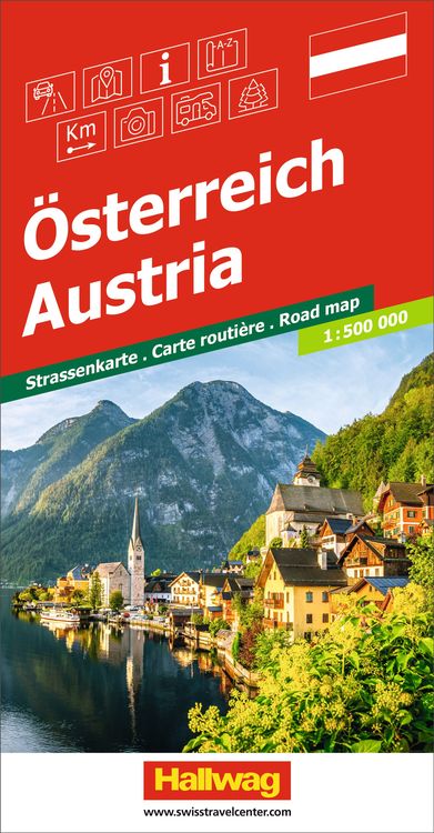 Produktbild: Hallwag Strassenkarte Österreich 1:500.000