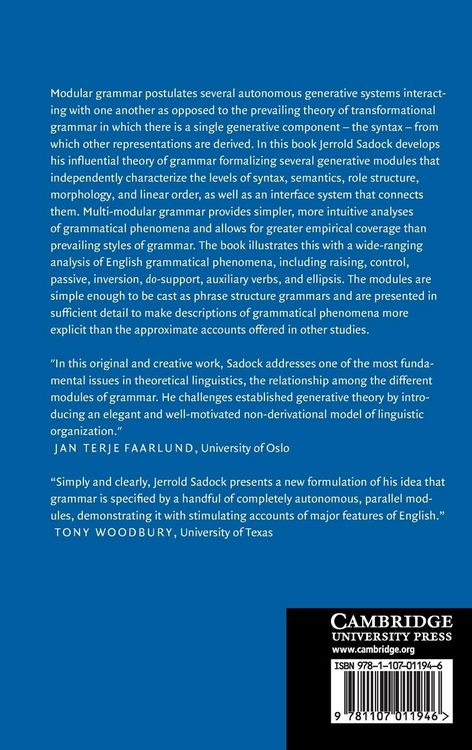 Produktbild: The Modular Architecture of Grammar