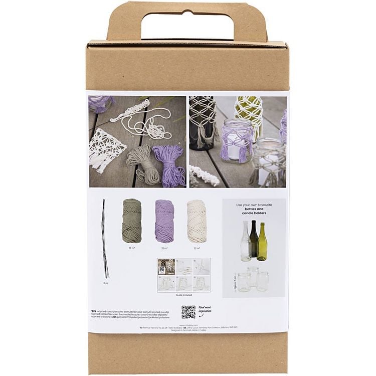 Produktbild: Creativ Company DIY Sets Macram&eacute; Kreativ Set, Makramee, Glasdeko, Kreativ Box