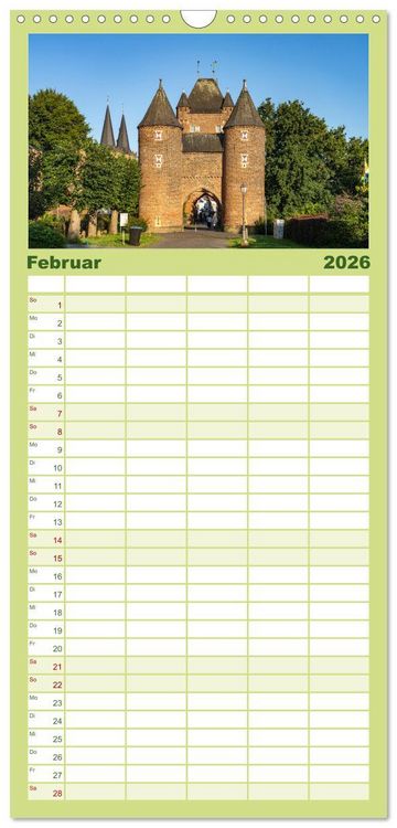 Produktbild: Familienplaner 2026 - Am Niederrhein - Xanten mit 5 Spalten (Wandkalender, 21 x 45 cm) CALVENDO