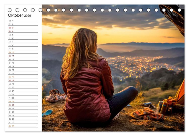 Produktbild: Camping mit dem Zelt (Tischkalender 2026 DIN A5 quer), CALVENDO Monatskalender