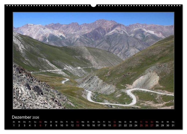 Produktbild: Unbekanntes Kirgistan (Wandkalender 2026 DIN A2 quer), CALVENDO Monatskalender