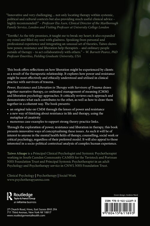 Produktbild: Power, Resistance and Liberation in Therapy with Survivors of Trauma