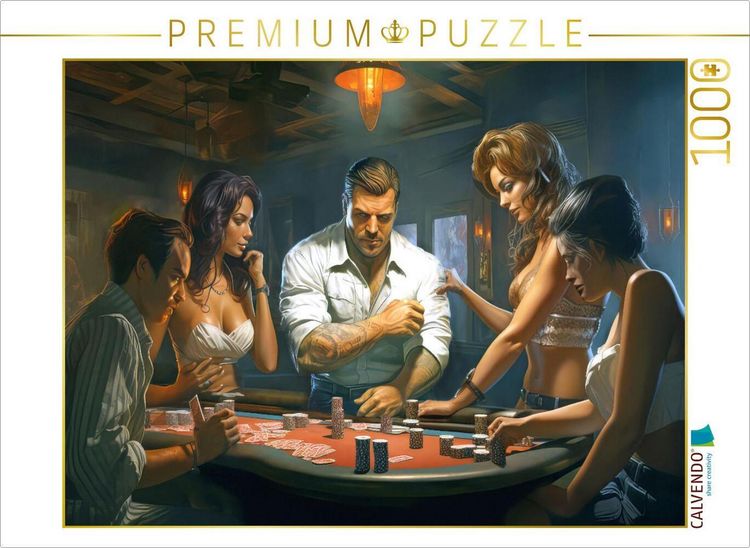 Produktbild: CALVENDO Puzzle Pokerspieler | 1000 Teile Lege-Gr&ouml;&szlig;e 64x48cm Foto-Puzzle f&uuml;r gl&uuml;ckliche Stunden