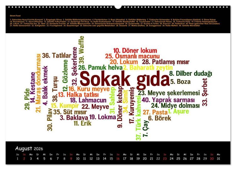 Produktbild: Sprachkalender T&uuml;rkisch-Deutsch (hochwertiger Premium Wandkalender 2026 DIN A2 quer), Kunstdruck in Hochglanz