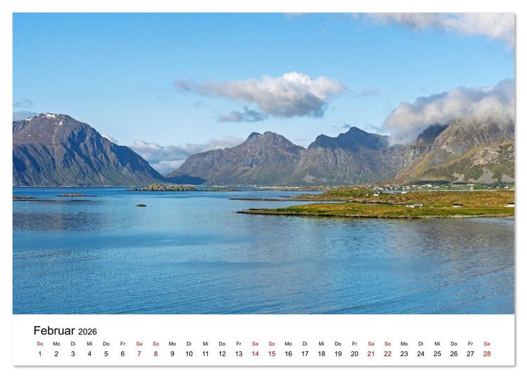Produktbild: Inseln im Nordmeer - Lofoten-And&oslash;ya-Senja (Tischkalender 2026 DIN A5 quer), CALVENDO Monatskalender