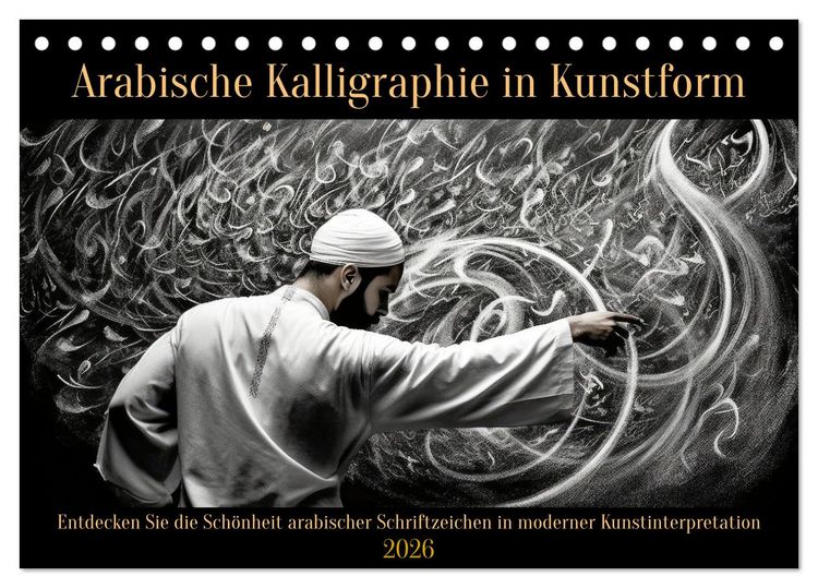 Produktbild: Arabische Kalligraphie in Kunstform (Tischkalender 2026 DIN A5 quer), CALVENDO Monatskalender