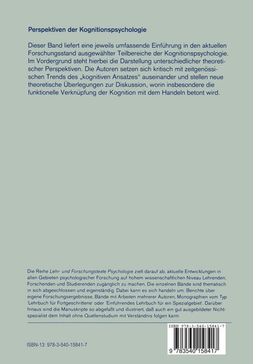 Produktbild: Perspektiven der Kognitionspsychologie