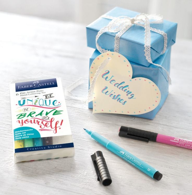 Produktbild: Faber-Castell Tuschestifte Pitt Artist Pens Hand Lettering, Pastell, 6er Etui