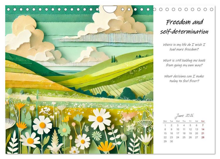 Produktbild: More confidence in 12 months - Collages with reflection questions for a stronger self (Wall Calendar 2026 DIN A4 landscape), CALVENDO 12 Month Wall Calendar