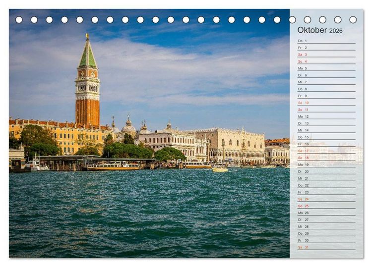 Produktbild: Wundervolles Venedig (Tischkalender 2026 DIN A5 quer), CALVENDO Monatskalender