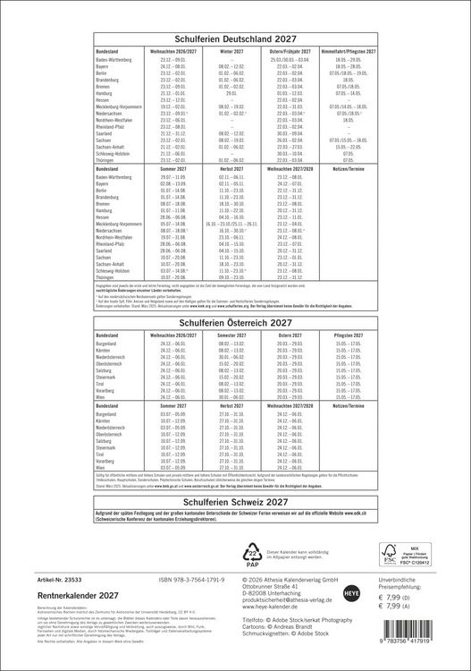 Produktbild: Rentnerkalender 2027