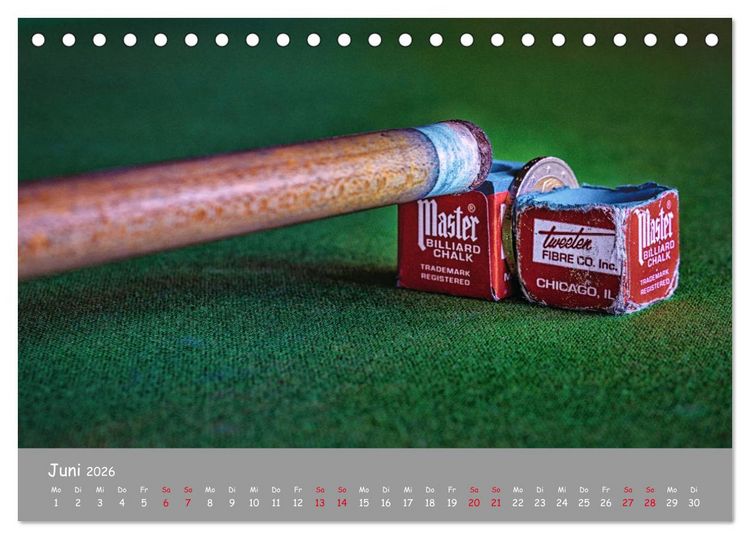 Produktbild: Freizeit Billard - Queue, Kugeln, Kreide und Tisch (Tischkalender 2026 DIN A5 quer), CALVENDO Monatskalender