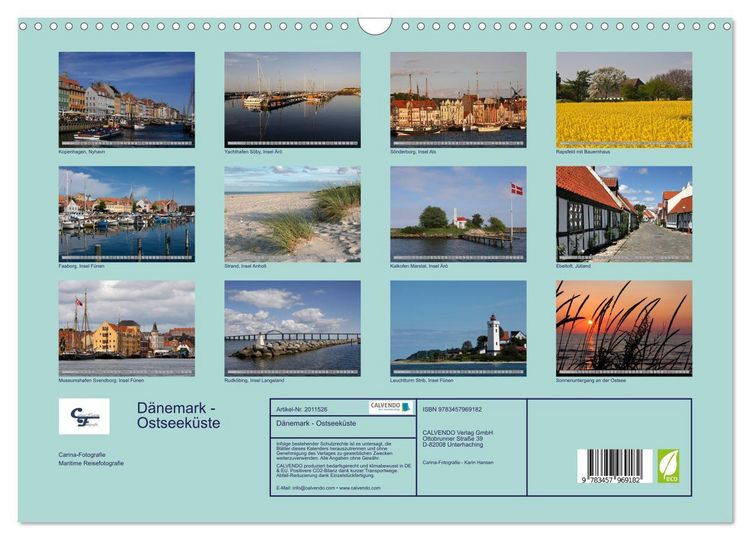 Produktbild: D&auml;nemark - Ostseek&uuml;ste (Wandkalender 2026 DIN A3 quer), CALVENDO Monatskalender