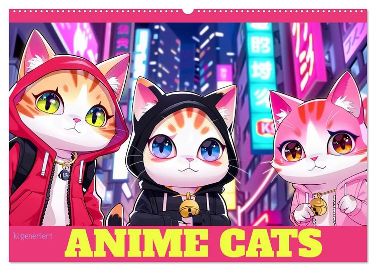 Produktbild: Anime Cats (Wandkalender 2026 DIN A2 quer), CALVENDO Monatskalender