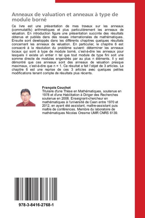 Produktbild: Anneaux de valuation et anneaux &agrave; type de module born&eacute;