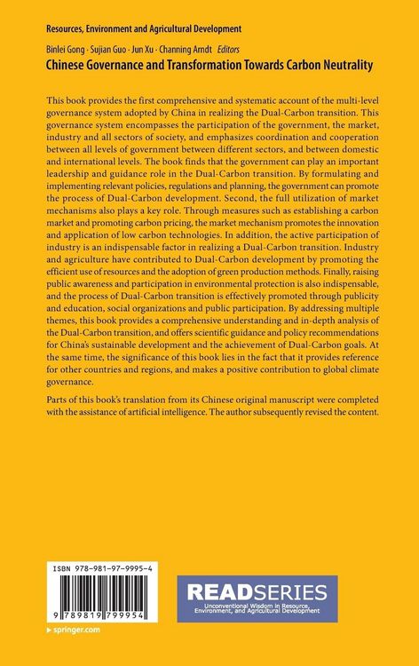 Produktbild: Chinese Governance and Transformation Towards Carbon Neutrality