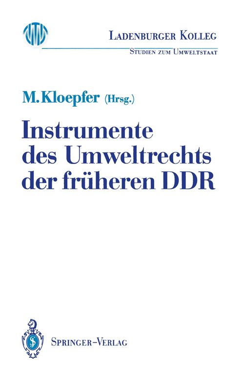 Produktbild: Instrumente des Umweltrechts der früheren DDR