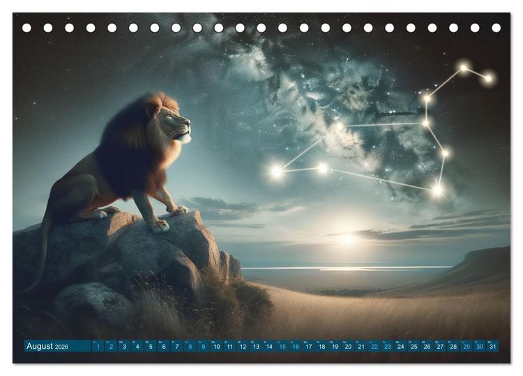 Produktbild: Kosmische Sinfonie: Der Tanz der Sternzeichen (Tischkalender 2026 DIN A5 quer), CALVENDO Monatskalender