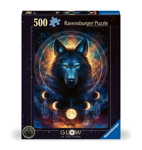 Produktbild: Erwachsenenpuzzle 500 Teile - Leuchtender Wolf