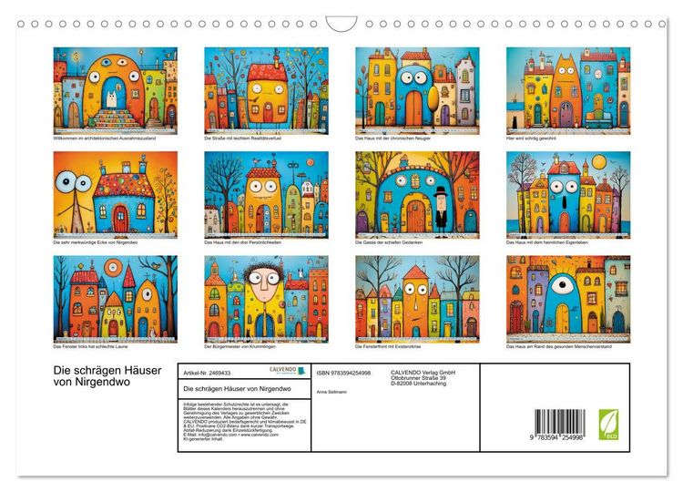 Produktbild: Die schr&auml;gen H&auml;user von Nirgendwo (Wandkalender 2027 DIN A3 quer), CALVENDO Monatskalender