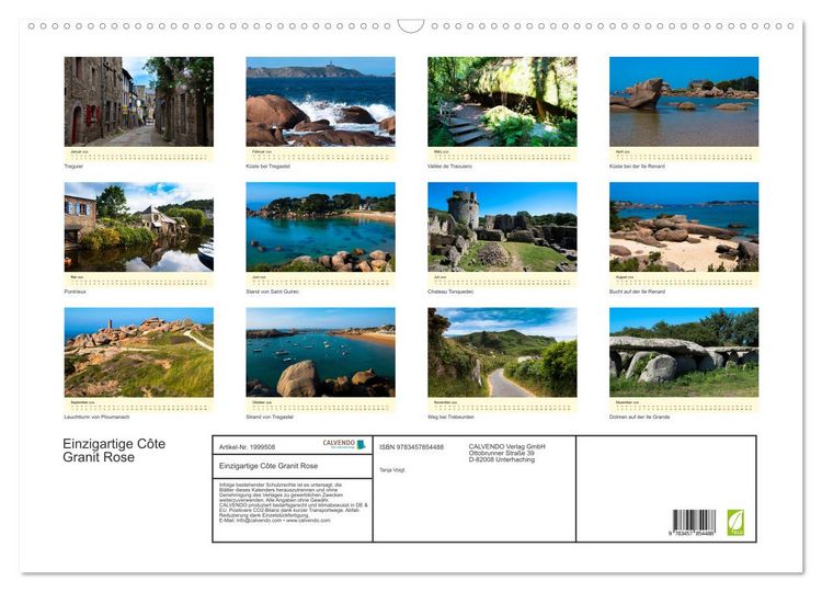 Produktbild: Einzigartige C&ocirc;te Granit Rose (Wandkalender 2026 DIN A2 quer), CALVENDO Monatskalender