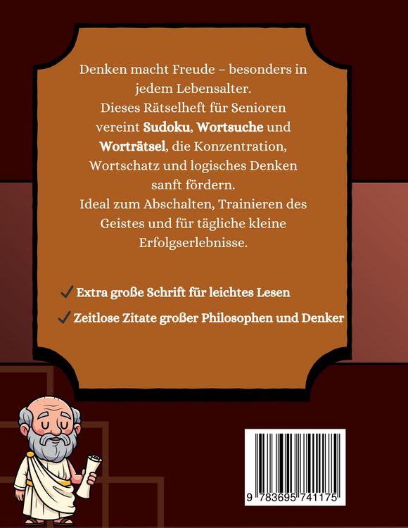 Produktbild: R&auml;tselheft f&uuml;r Senioren: Gehirnjogging mit Sudoku & Wortspielen
