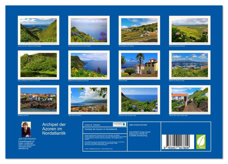 Produktbild: Archipel der Azoren im Nordatlantik (Wandkalender 2026 DIN A4 quer), CALVENDO Monatskalender