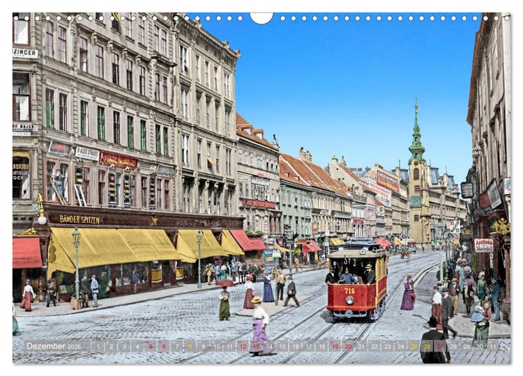 Produktbild: Wien um das Jahr 1900 - Fotos neu restauriert und koloriert (Wandkalender 2026 DIN A3 quer), CALVENDO Monatskalender